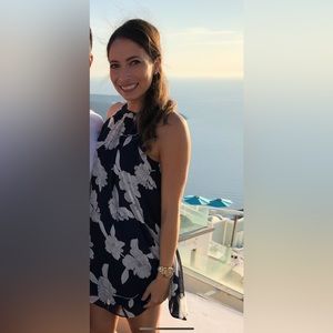 Aqua high neck dress